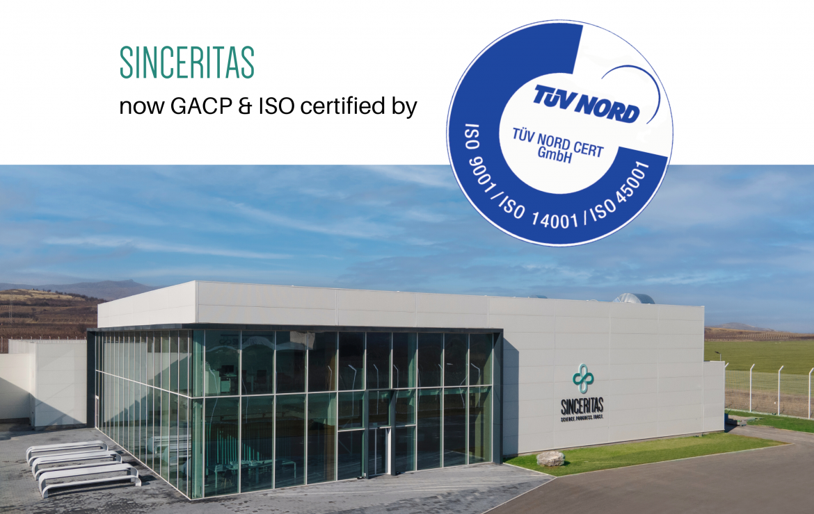 Sinceritas obtains GACP & ISO Certificates issued by TÜV Nord GmbH
