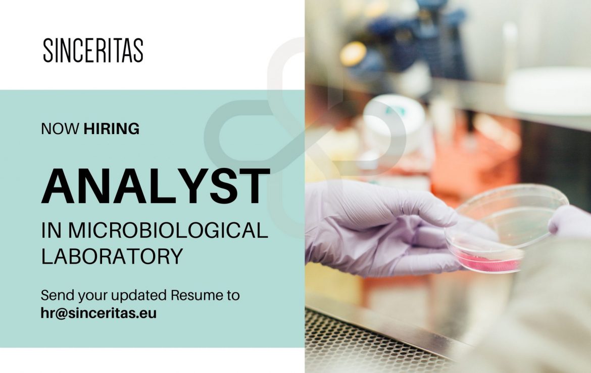 OPEN POSITION: Analyst in Microbiological Laboratory
